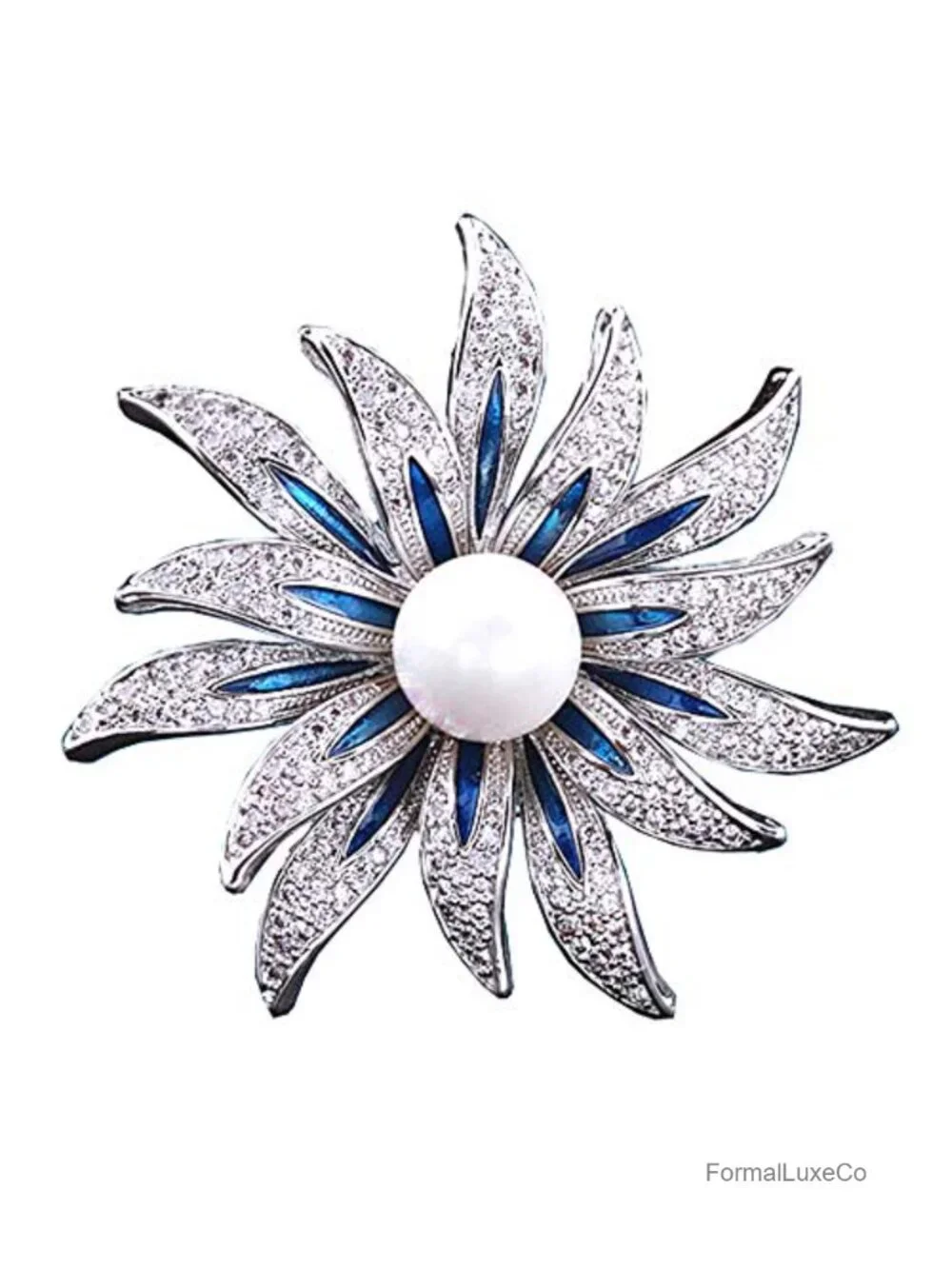 Crystal Rhinestone Flower Brooch Pin for Women Clothing Bag Hat Shawl